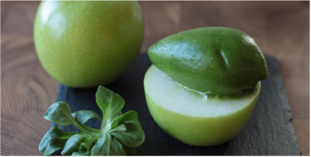 Špenátový sorbet z jahňacieho šalátu so zeleným jablkom Vegan